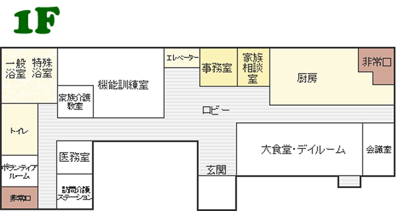 杏の里 館内 1階のマップ